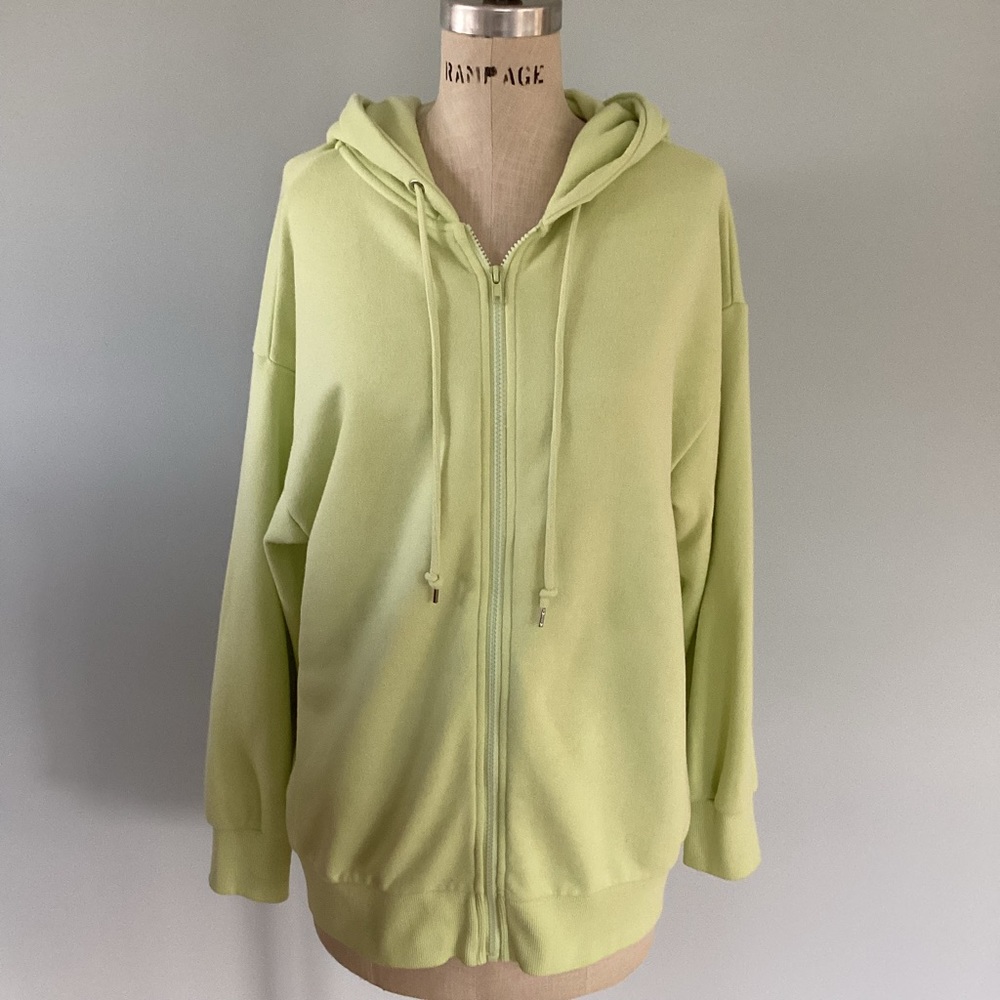 Forever 21 Zip Up Green Hoodie Size Medium